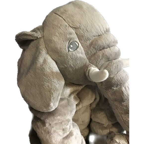 IKEA Large Plush Elephant ~19"x19" DISCONTINUED Grey Soft Toy - Picture 3 of 10